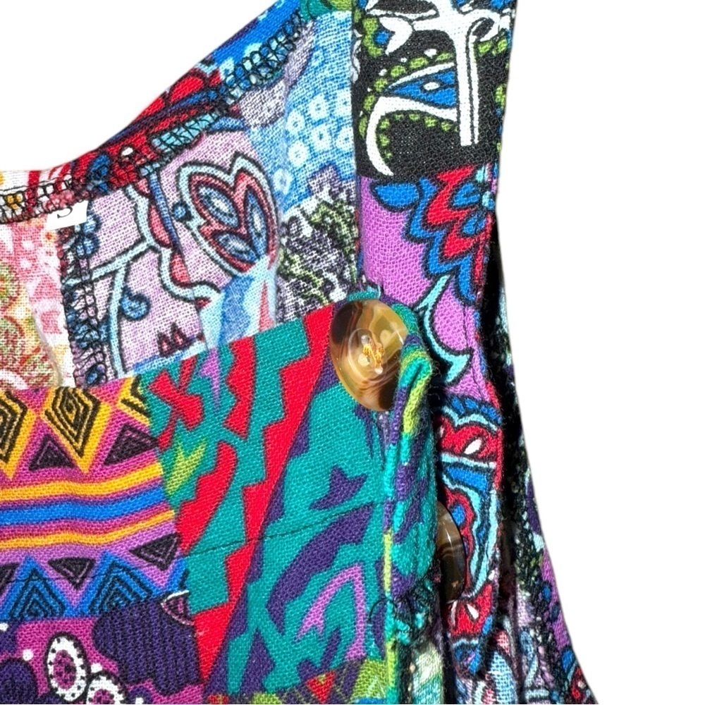 Hippie Boho Kantha Patchwork Multi Color Jumpsuit, Overalls, Bohemian Romper - Picture 4 of 16
